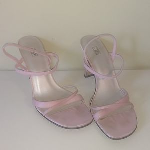 B.P. Light Pink Satin Strappy Heels Size 7M